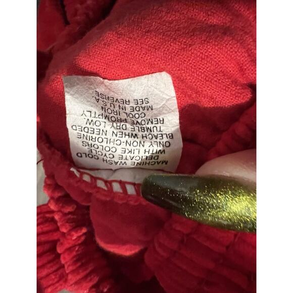 Vintage Baby's Izod Lacoste 18 Months Red Corduroy Pants W/ Suspenders 80s Vtg - Picture 7 of 8